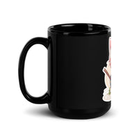 Thumbnail for Sorry, No Ramen: Anime Cat in Bowl Black Mug