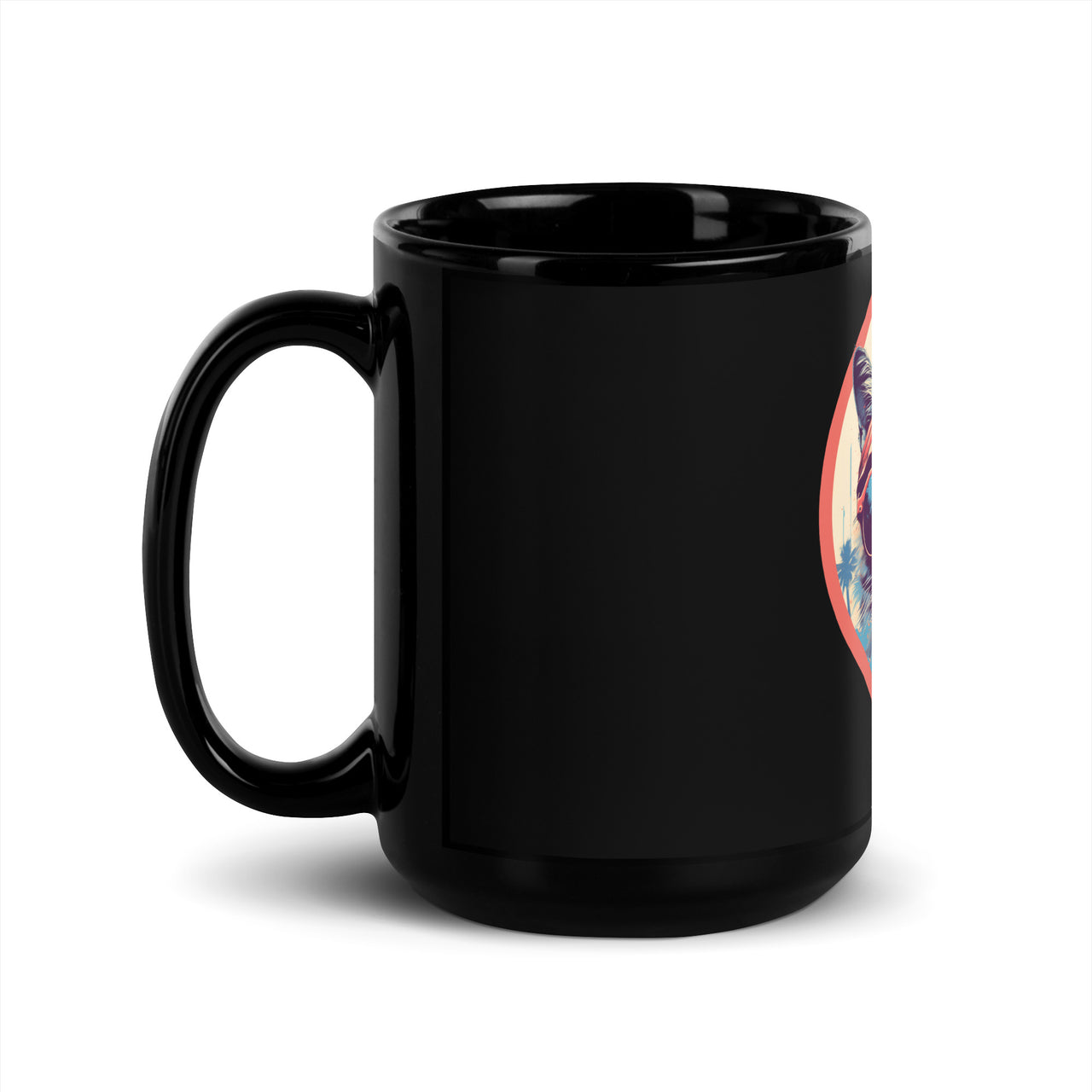 Cool Cat Groove: Vintage Style Black Mug