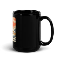 Thumbnail for Ukiyo-e Cats Riding the Great Wave Black Mug