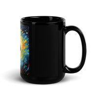 Impressionist Black Cat Night Black Mug