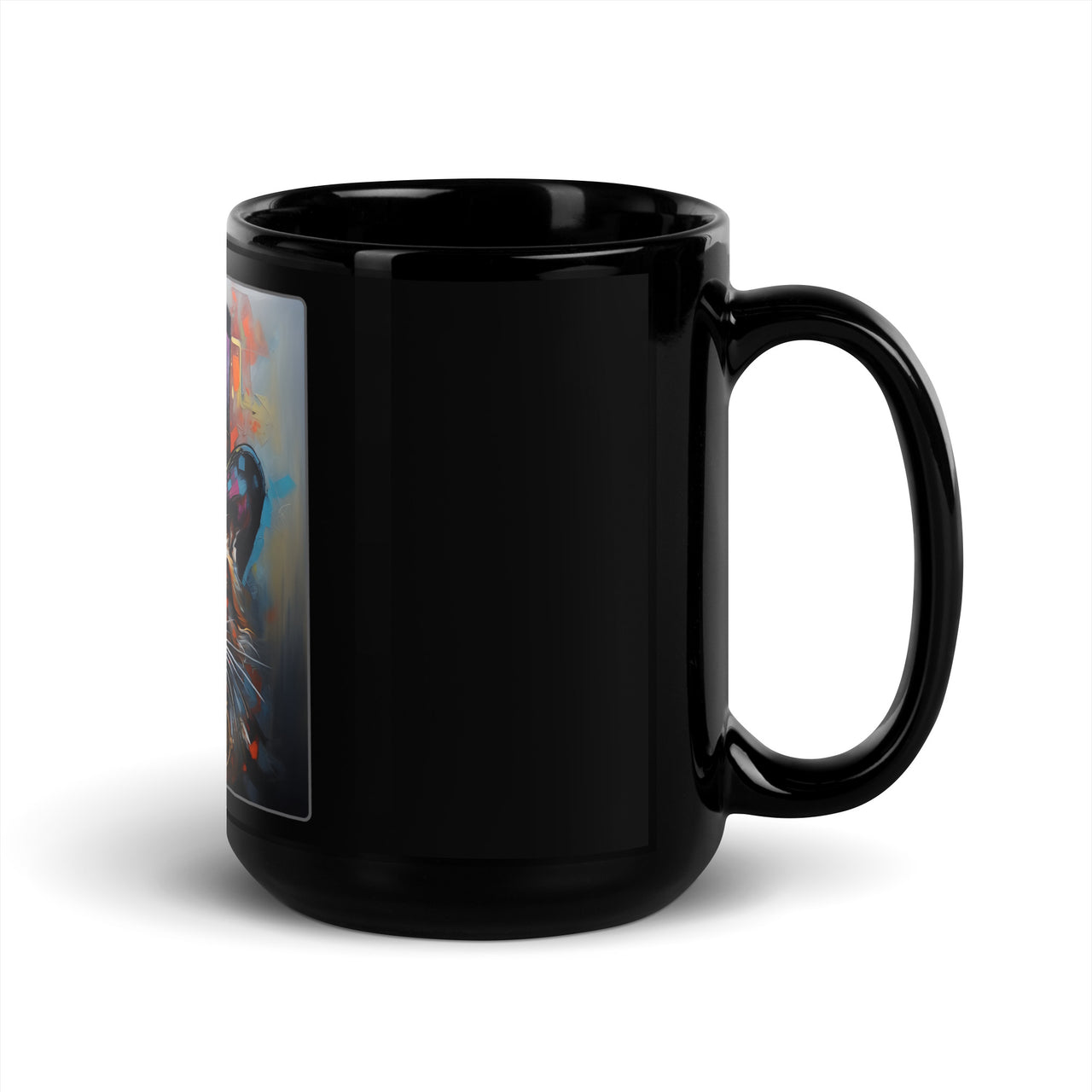 Abstract Steampunk Cat Mechanical Chic Black Mug