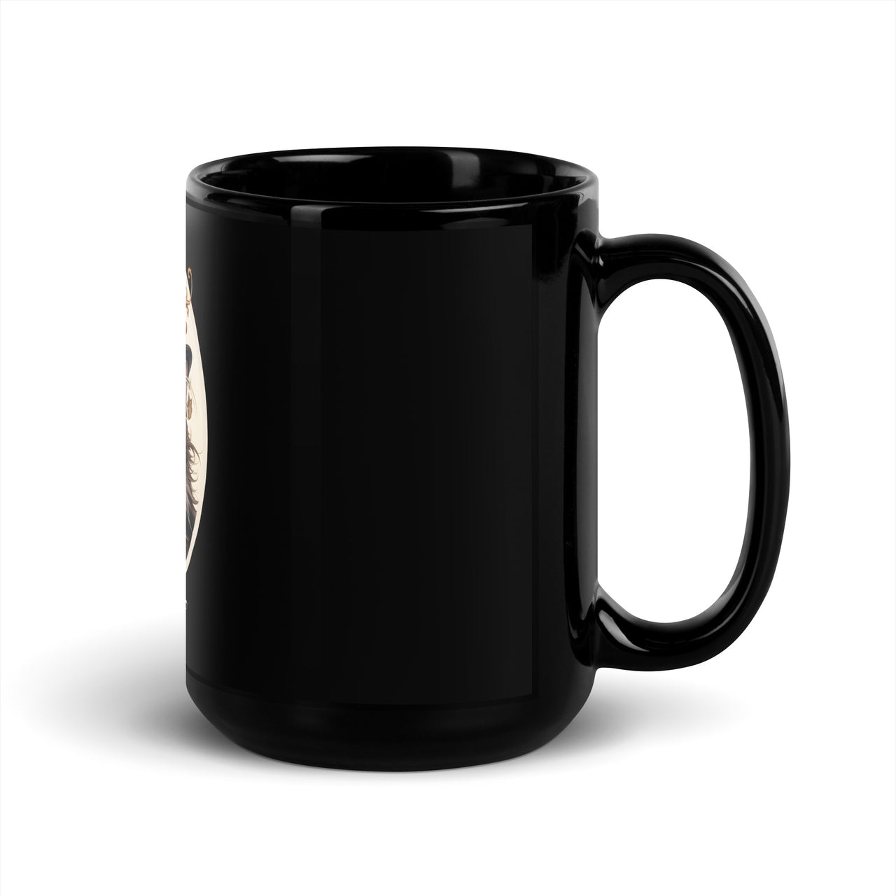 Steampunk Cat in Realism Fur and Gears Black Mug