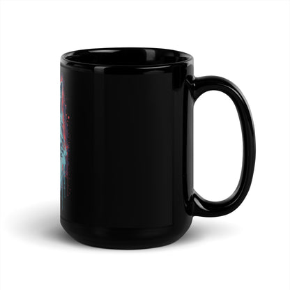 Mystic Stare: Black Cat with Red Eyes Black Mug