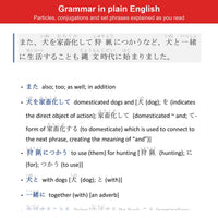 Inside the book: particles, conjugations and set phrases explained in plain English