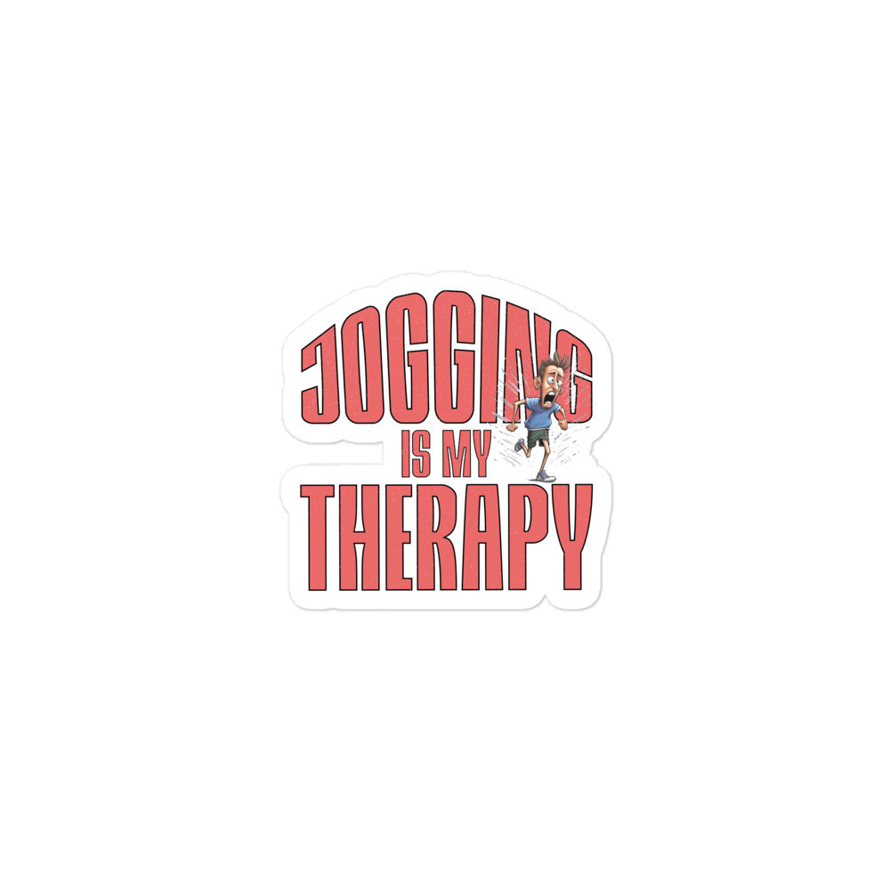 Jogging is my Therapy Run Away Stress Sticker