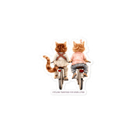 Thumbnail for Cycling Through Nine Lives: Cute Cat Duo Sticker