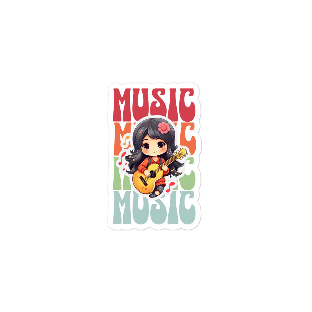 Colorful Music: Guitar Girl Sticker