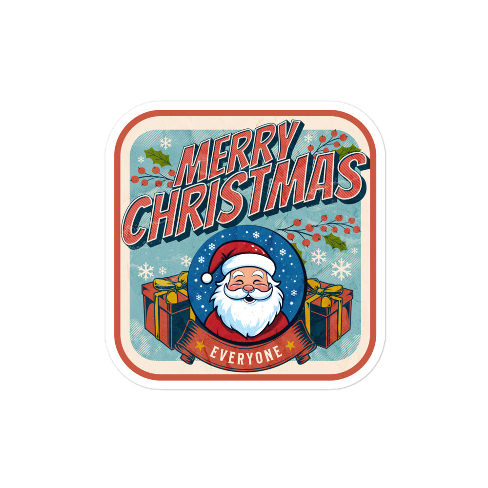 Retro Merry Christmas: Santa Smiles Sticker
