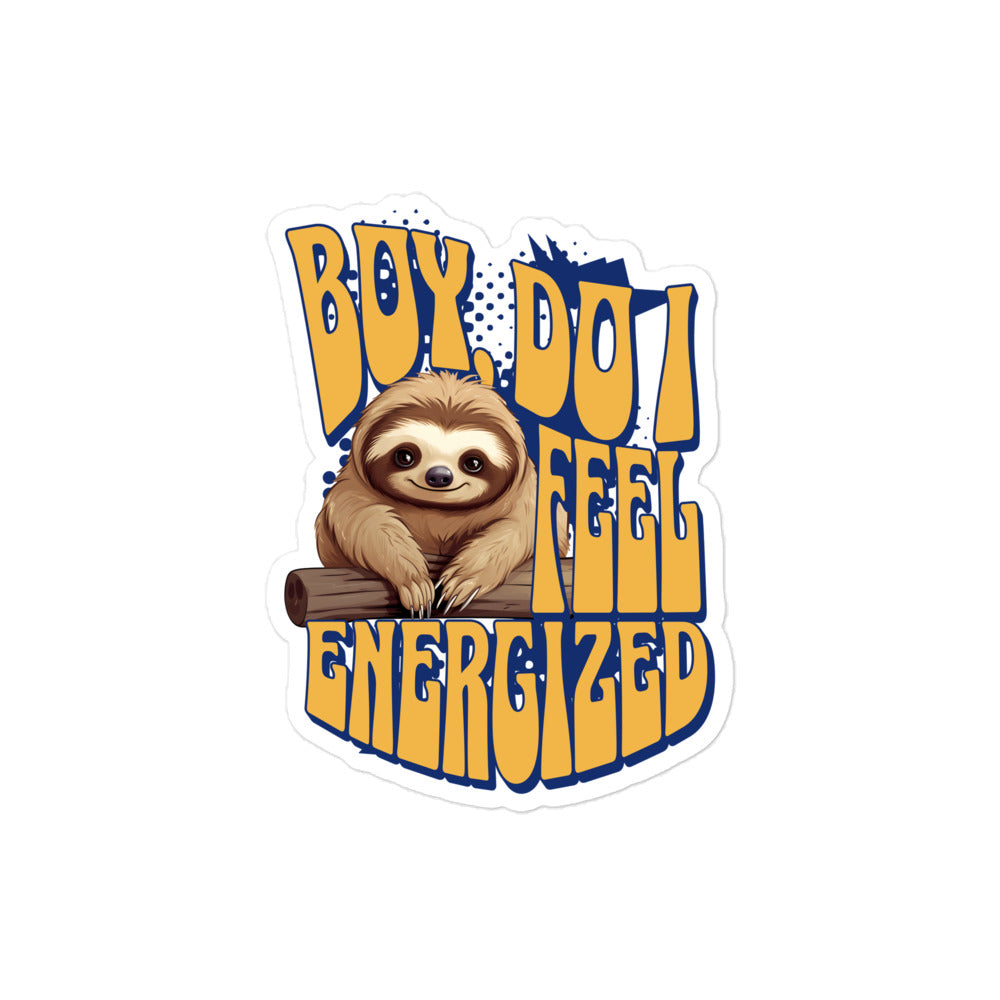 Energized Sloth: Sarcasm on a Limb Sticker