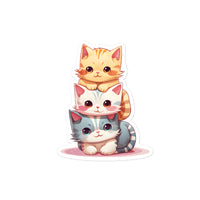 Thumbnail for Cute Kawaii Cat Pile Stackable Cats Sticker