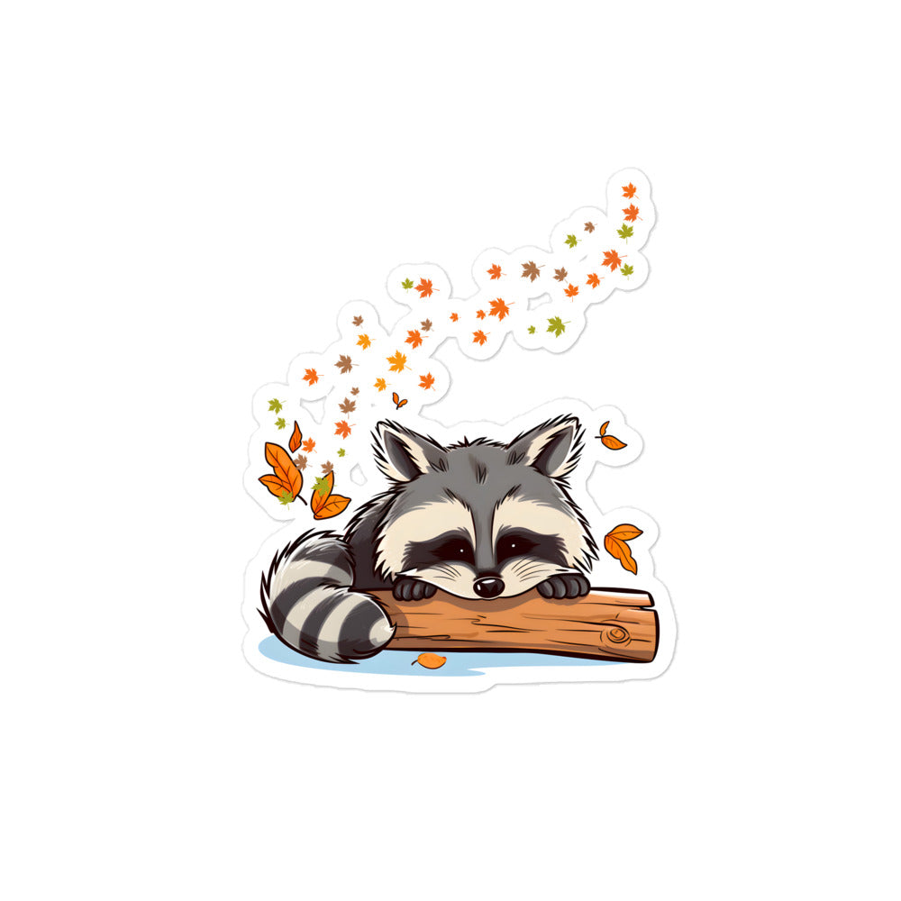 Cozy Raccoon: Autumn Snooze Sticker