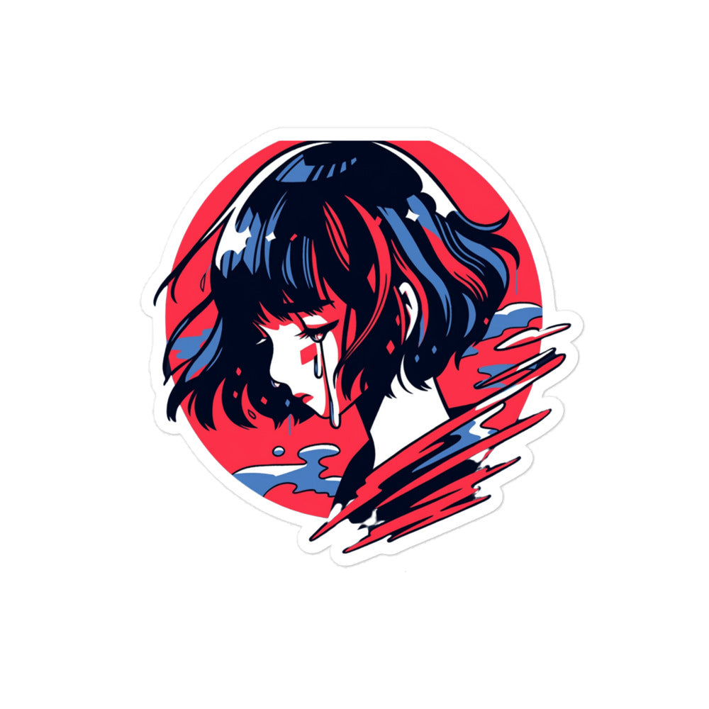 Anime Girl in Tragedy Sticker