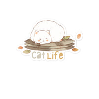 Thumbnail for Slumbering Autumn Cat Life Art Design Sticker