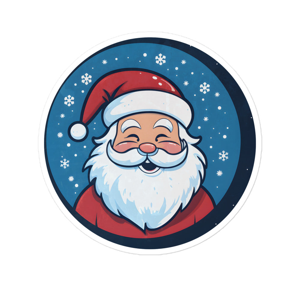 Vintage Santa Smiles Christmas Cheer Sticker
