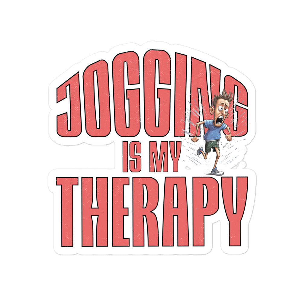 Jogging is my Therapy Run Away Stress Sticker