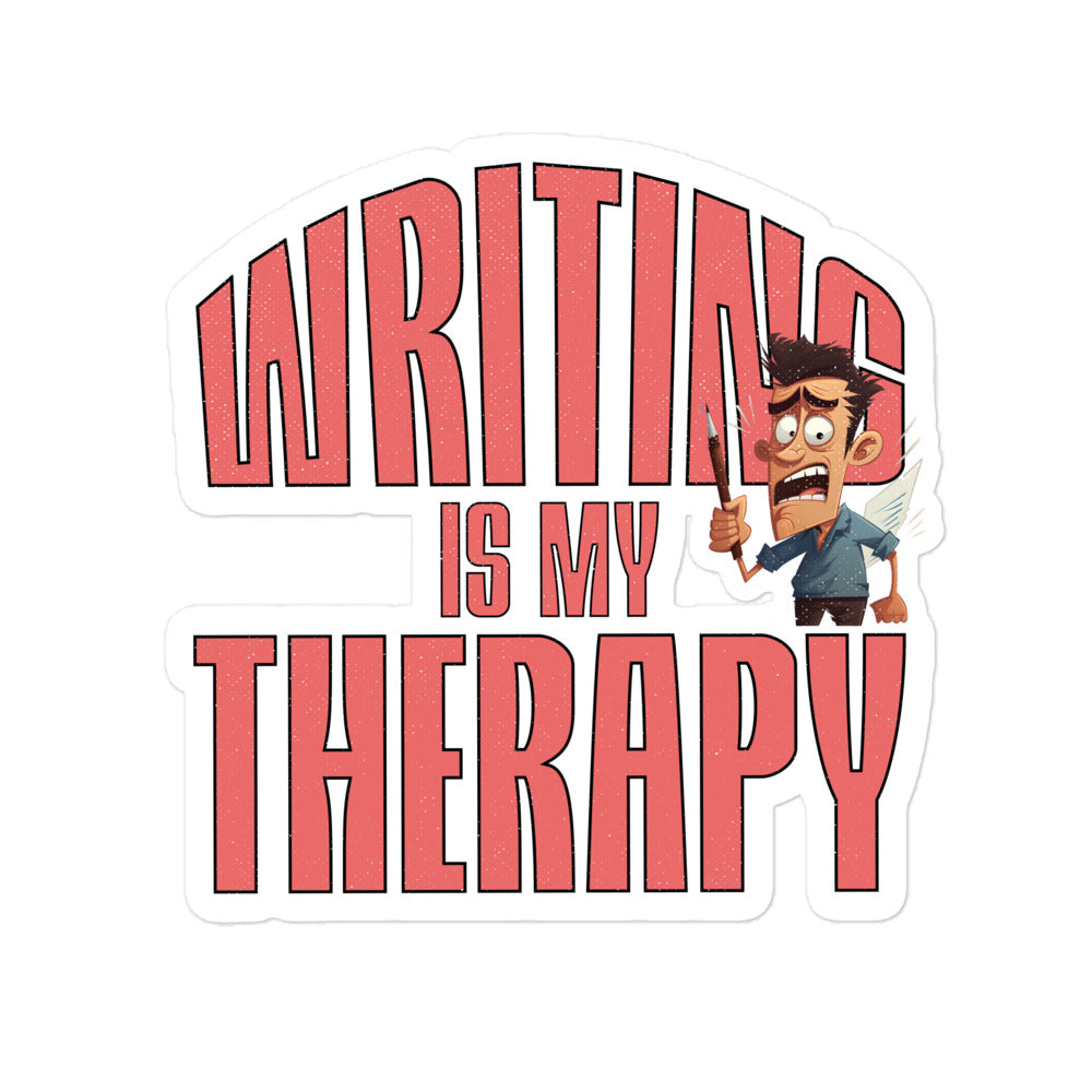 Writing is my Therapy Pen Stress Away Sticker