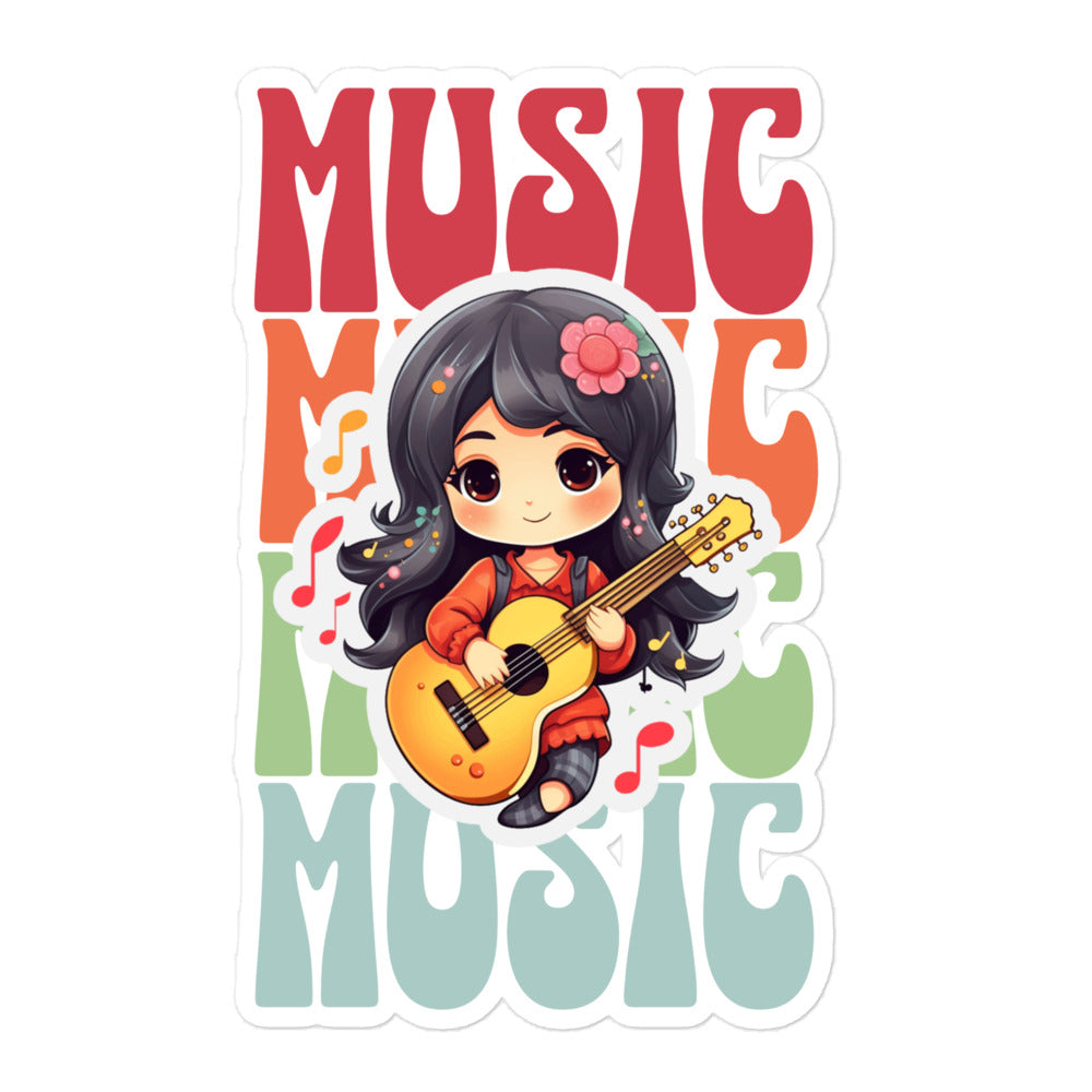 Colorful Music: Guitar Girl Sticker
