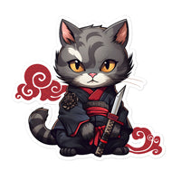 Thumbnail for Katana Selfie: Warrior Cat's Photo Op Sticker