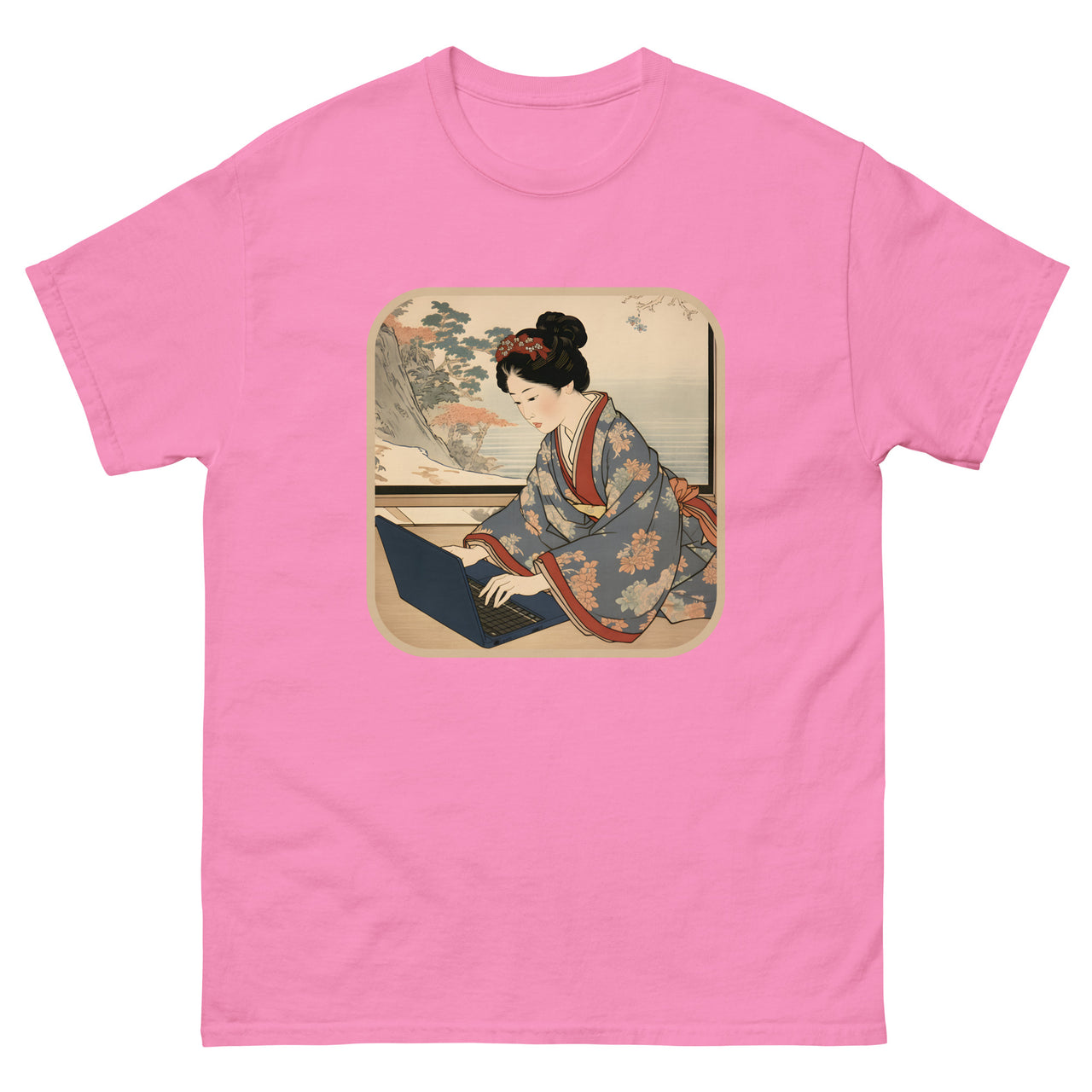 Modern Edo: The Ukiyo-e Bijin Who Codes T-Shirt