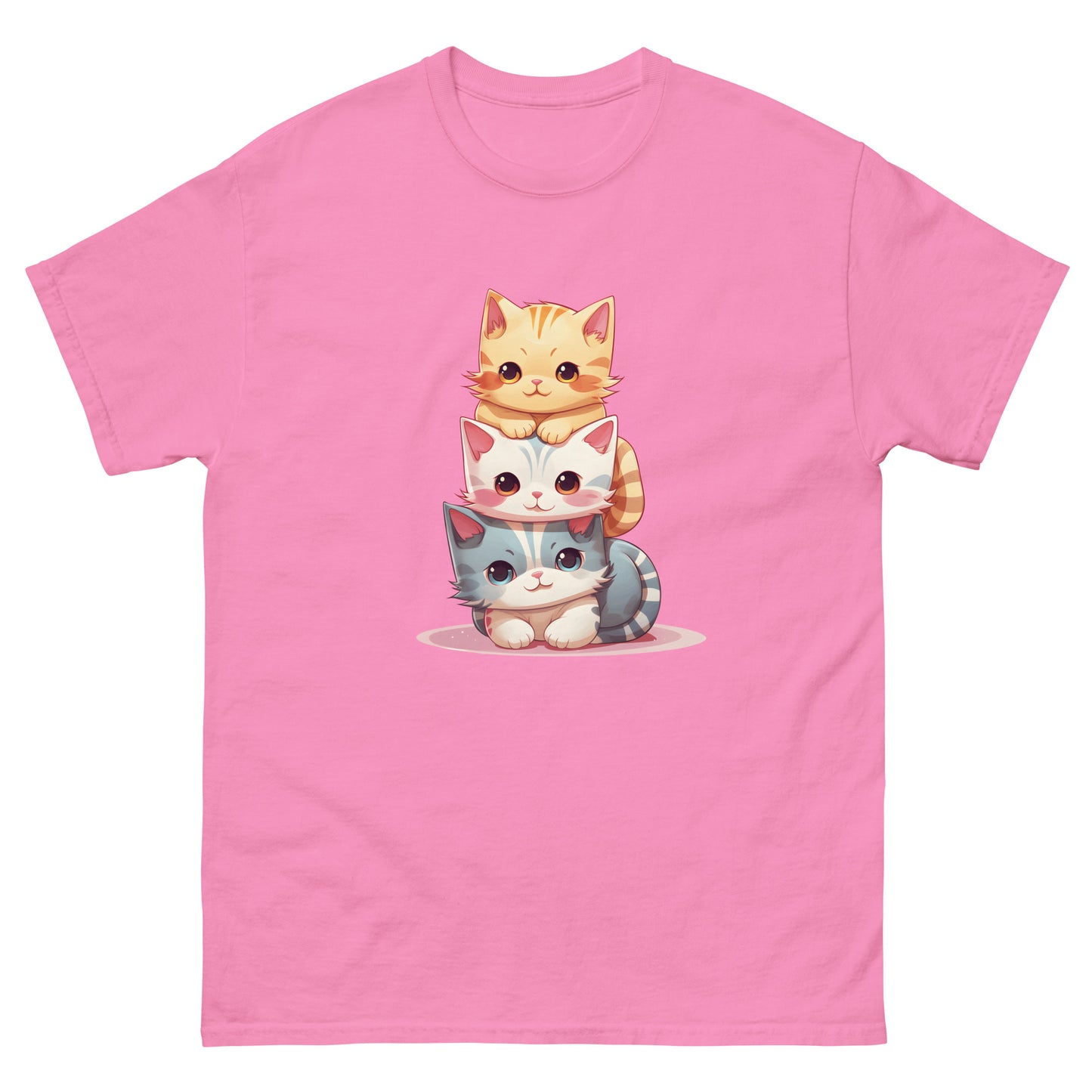 Cute Kawaii Cat Pile Stackable Cats T-Shirt