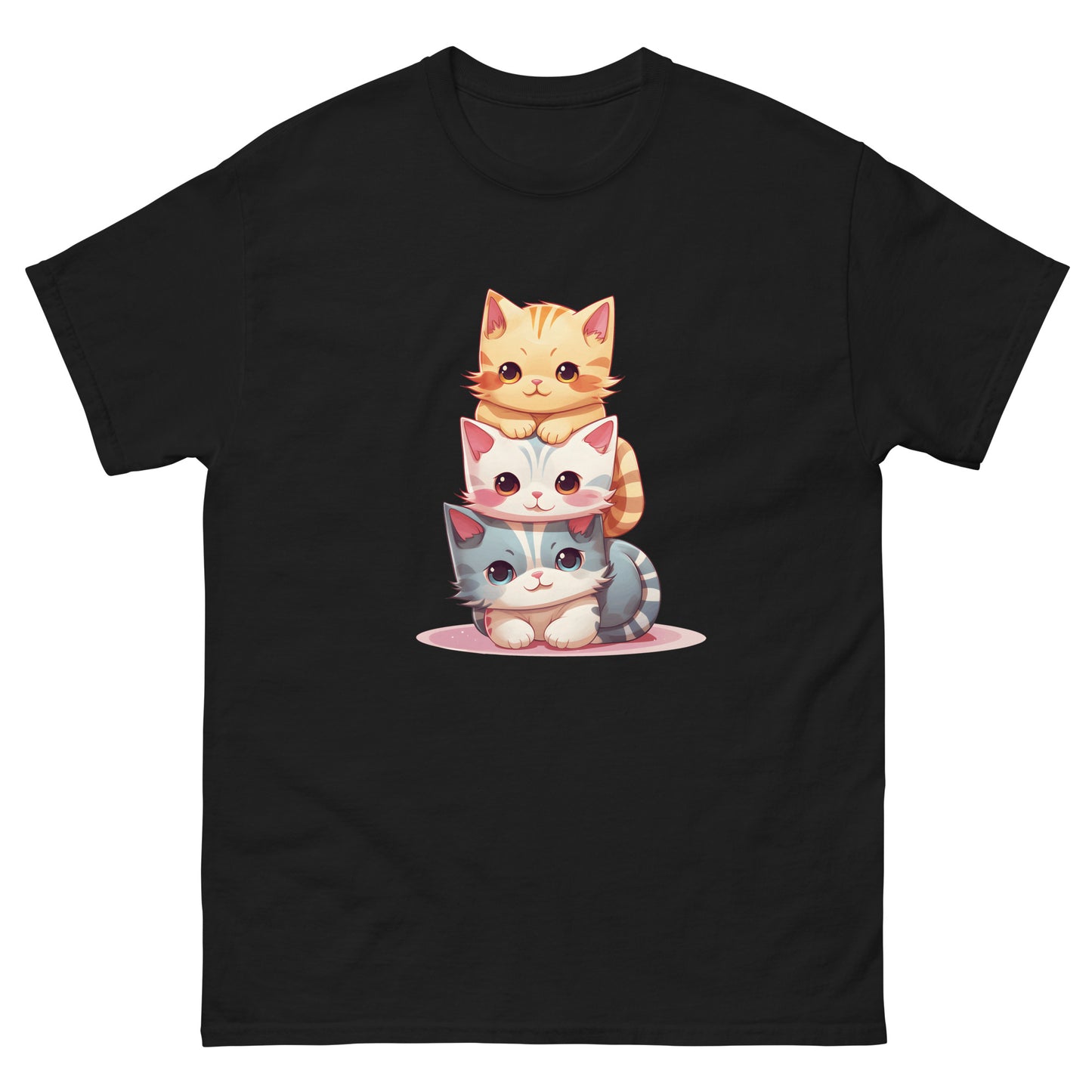 Cute Kawaii Cat Pile Stackable Cats T-Shirt
