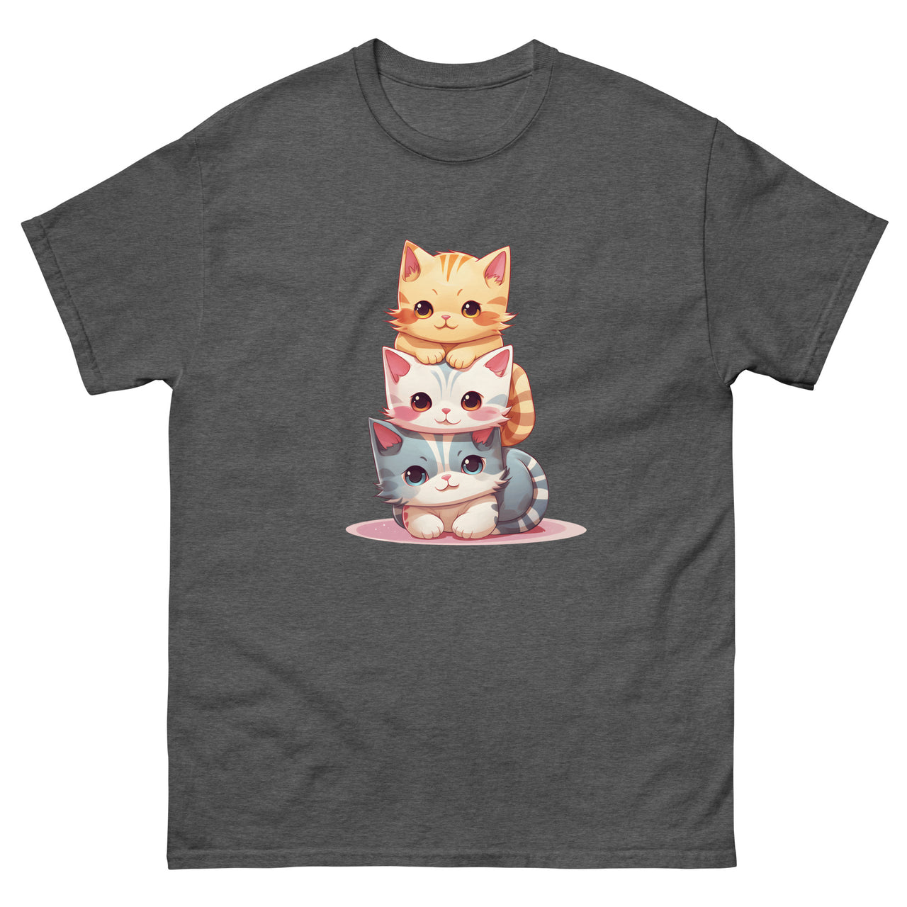 Cute Kawaii Cat Pile Stackable Cats T-Shirt