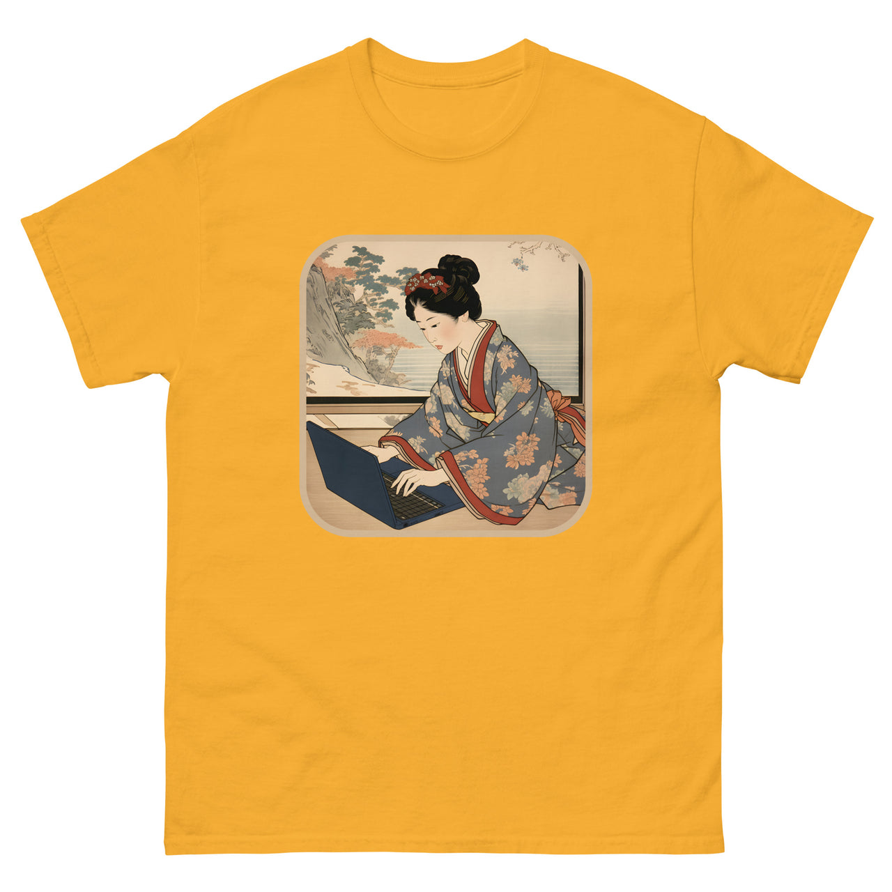 Modern Edo: The Ukiyo-e Bijin Who Codes T-Shirt