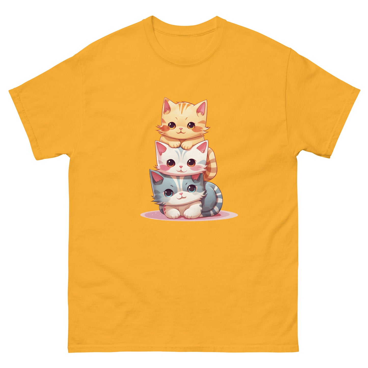 Cute Kawaii Cat Pile Stackable Cats T-Shirt