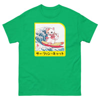 Thumbnail for Hang Ten Kitty - Surfing Cat in Japanese Short-Sleeve Unisex T-Shirt