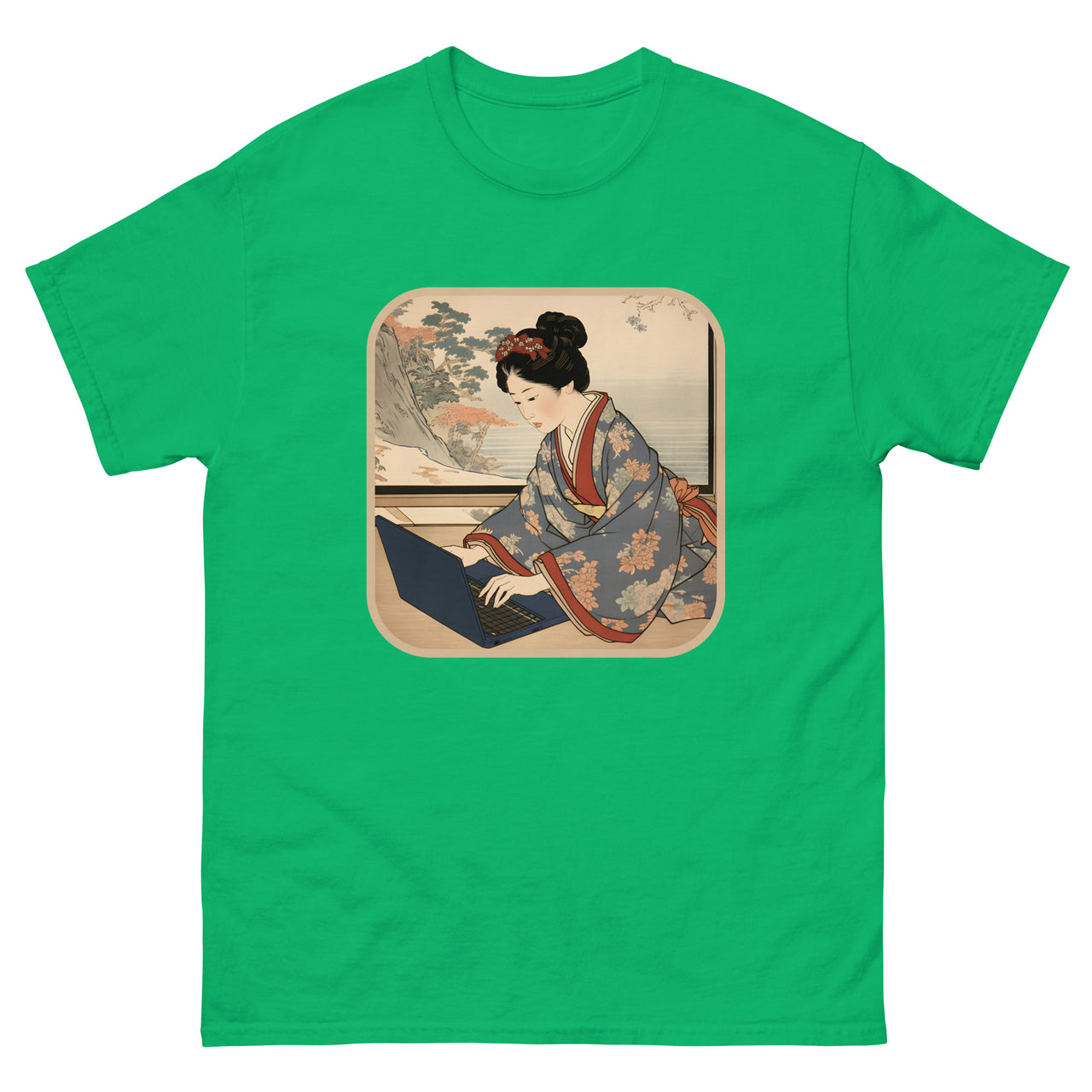 Modern Edo: The Ukiyo-e Bijin Who Codes T-Shirt