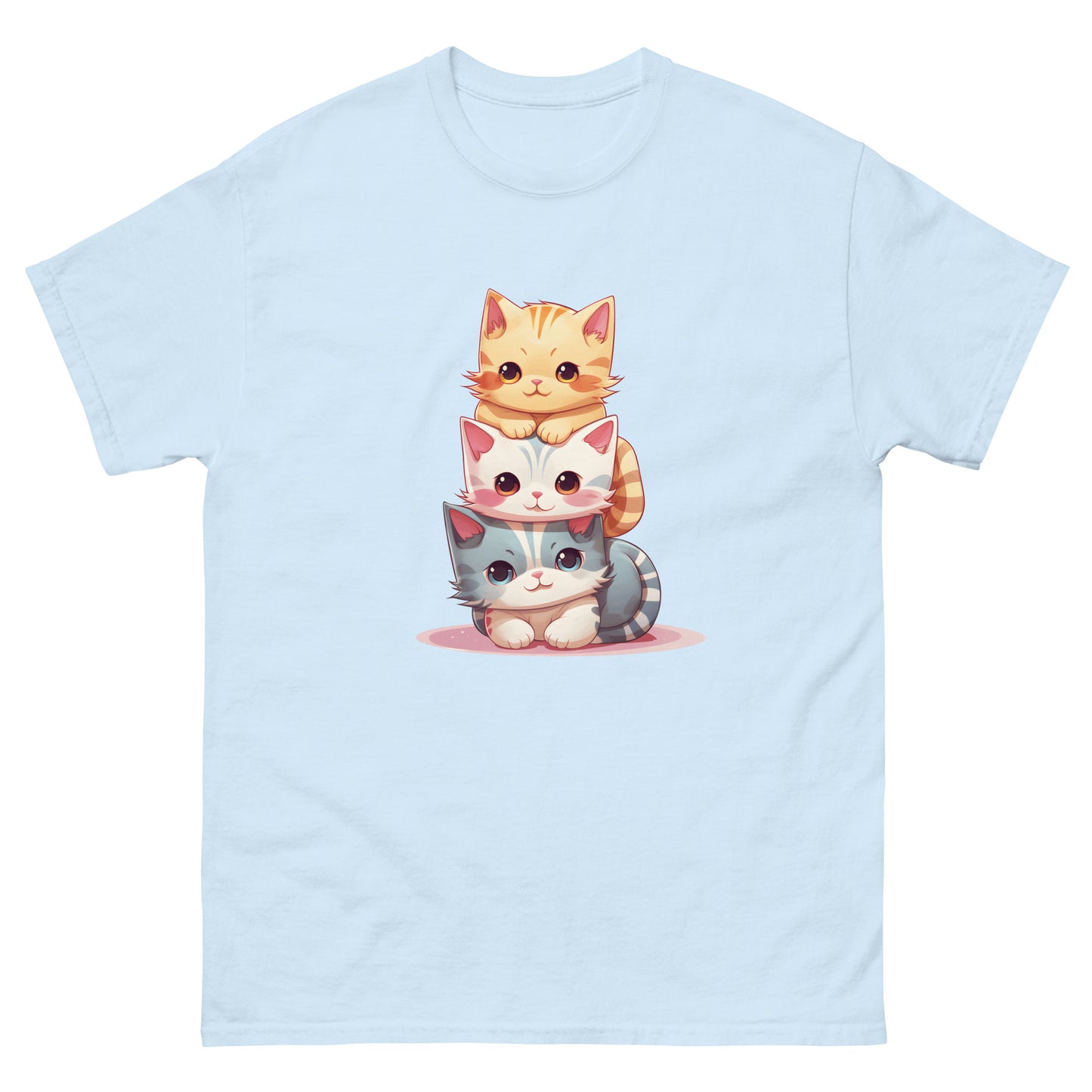 Cute Kawaii Cat Pile Stackable Cats T-Shirt