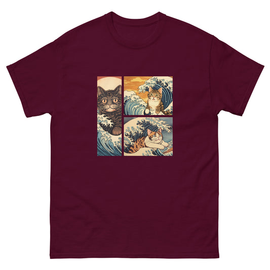 Ukiyo-e Cats Riding The Waves T-Shirt