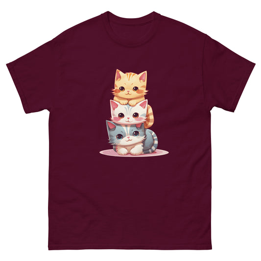 Cute Kawaii Cat Pile Stackable Cats T-Shirt