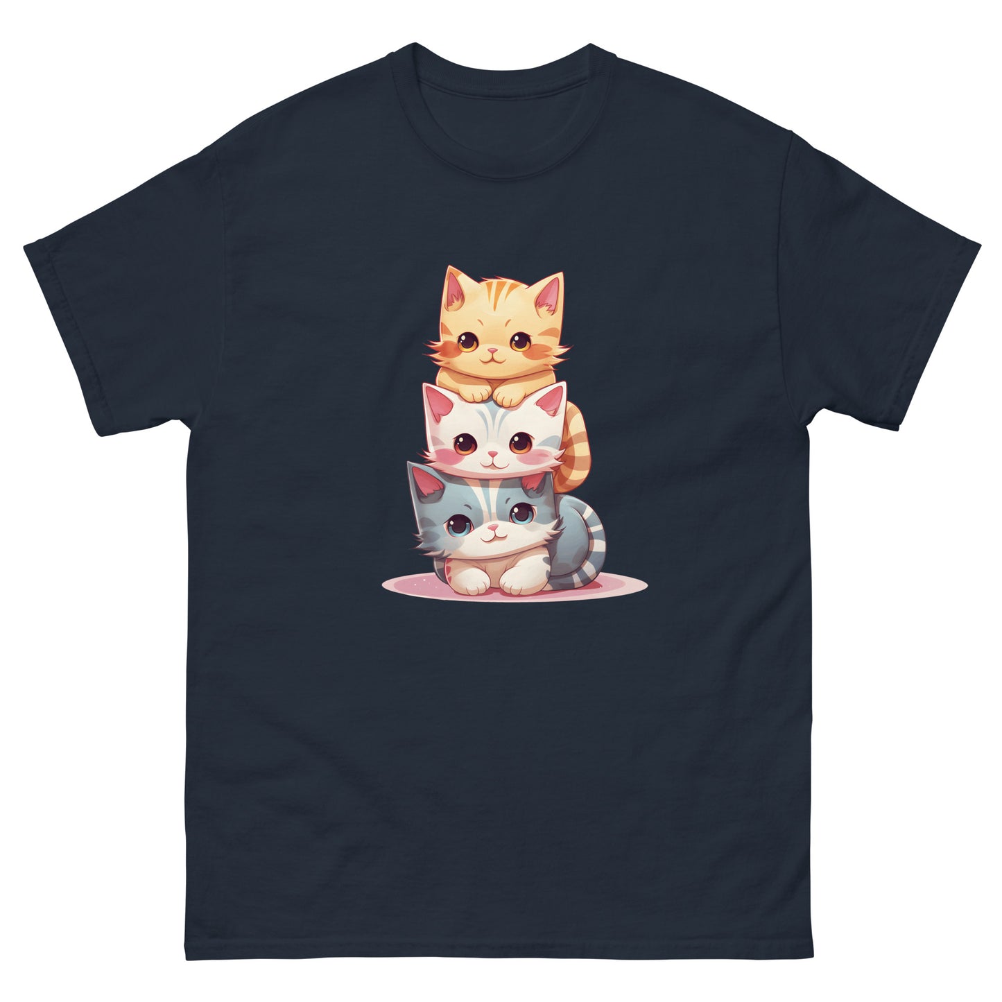 Cute Kawaii Cat Pile Stackable Cats T-Shirt