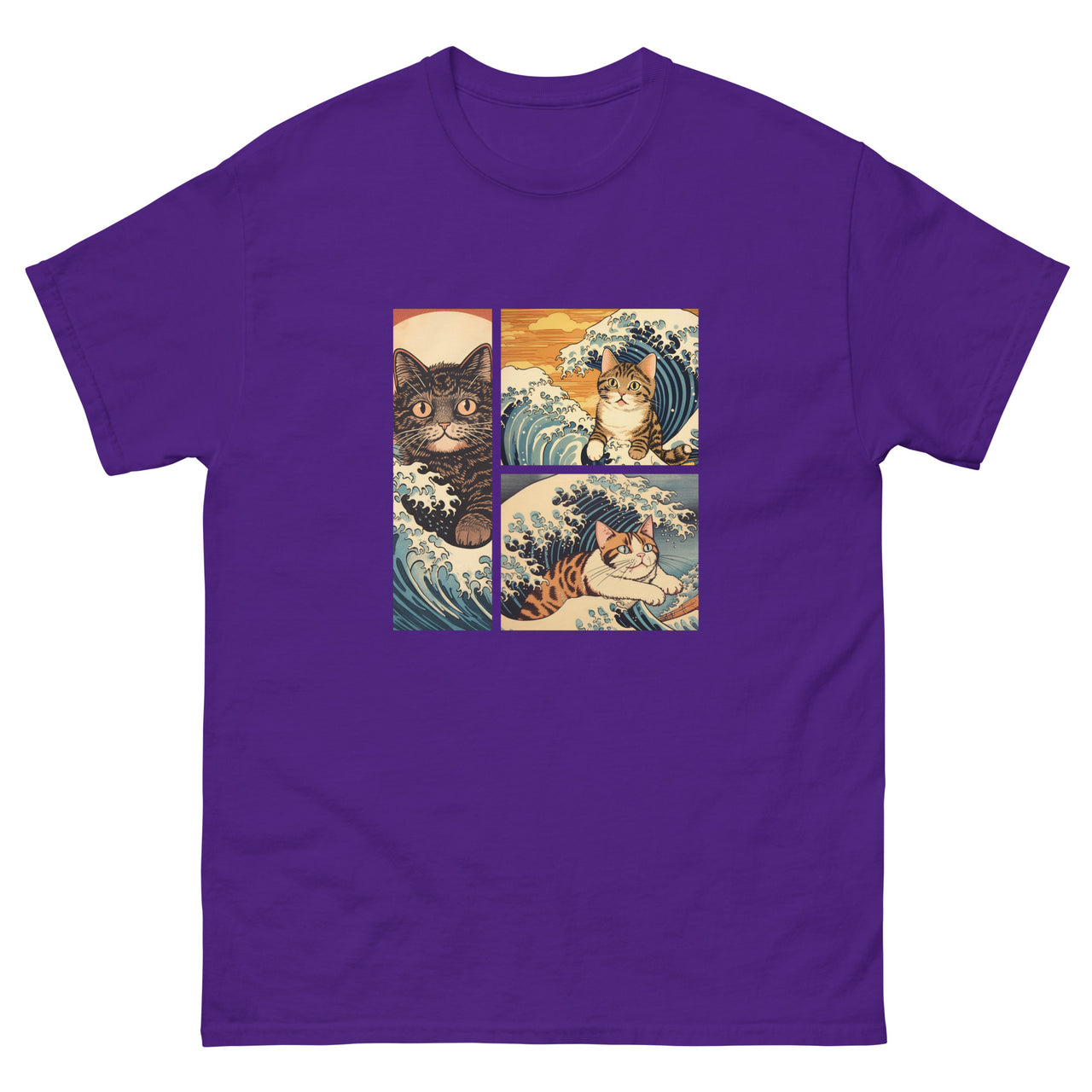 Ukiyo-e Cats Riding The Waves T-Shirt