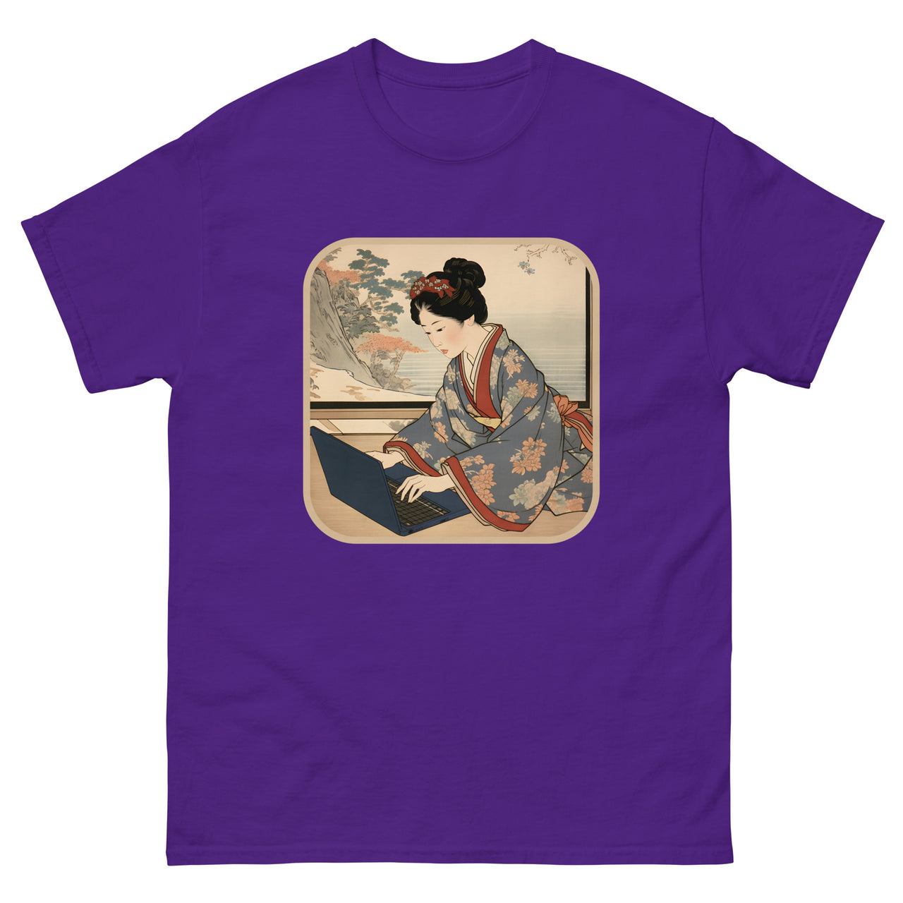 Modern Edo: The Ukiyo-e Bijin Who Codes T-Shirt