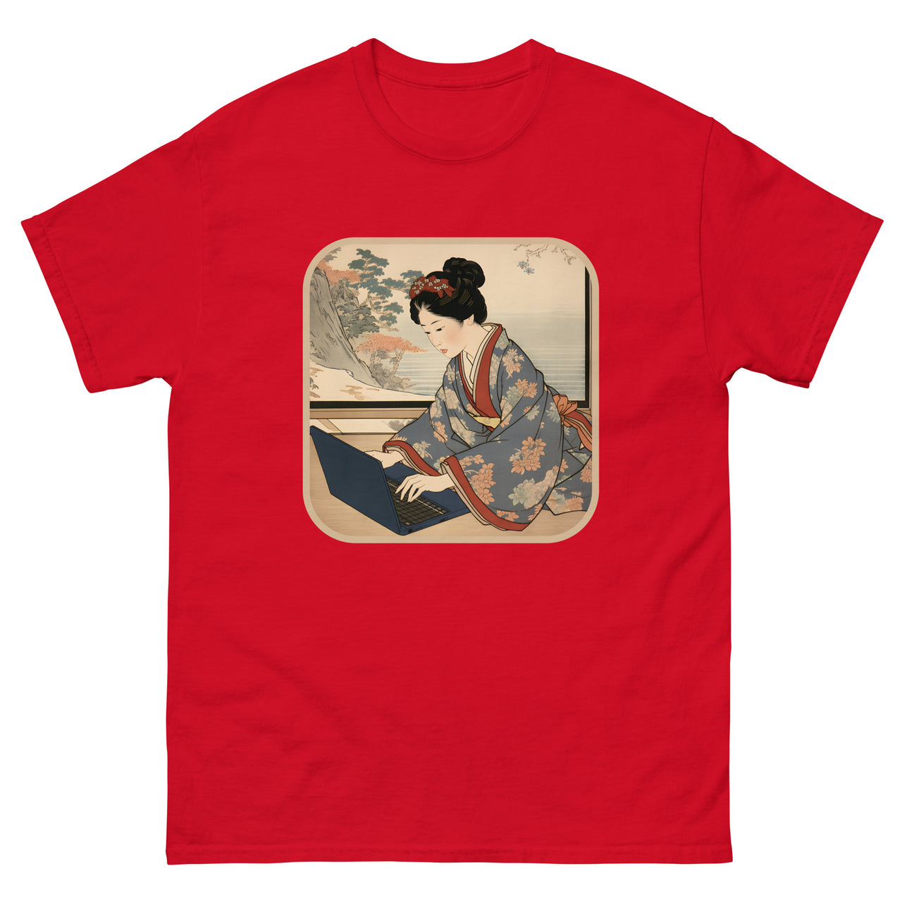 Modern Edo: The Ukiyo-e Bijin Who Codes T-Shirt