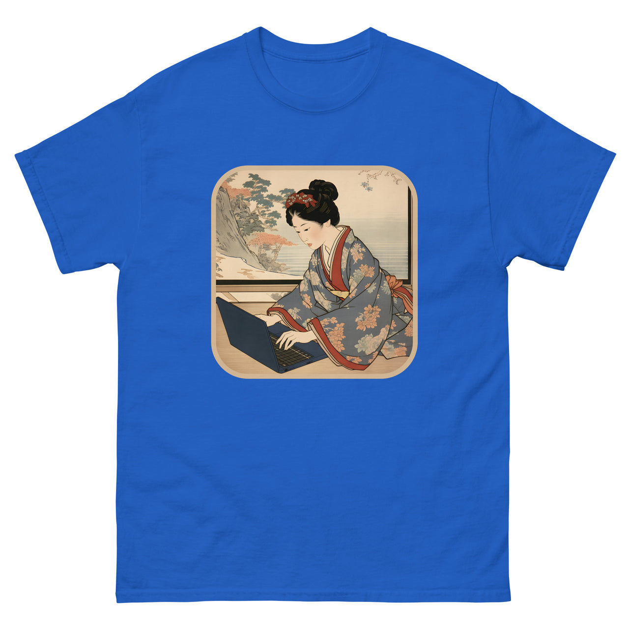 Modern Edo: The Ukiyo-e Bijin Who Codes T-Shirt