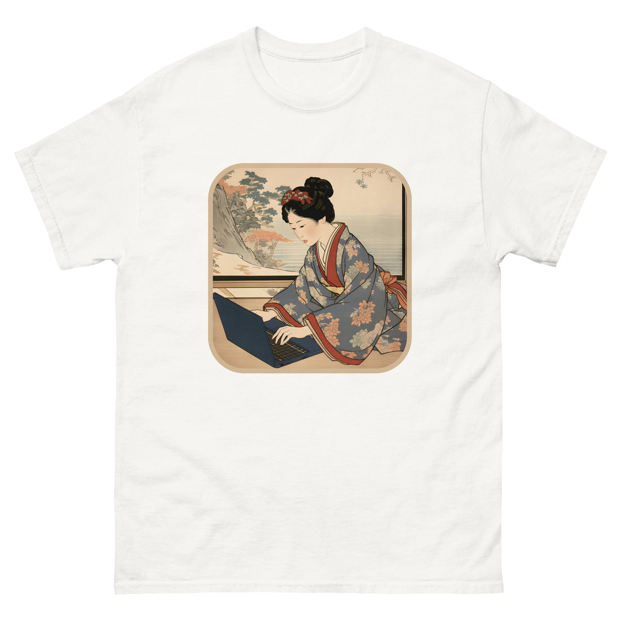 Modern Edo: The Ukiyo-e Bijin Who Codes T-Shirt