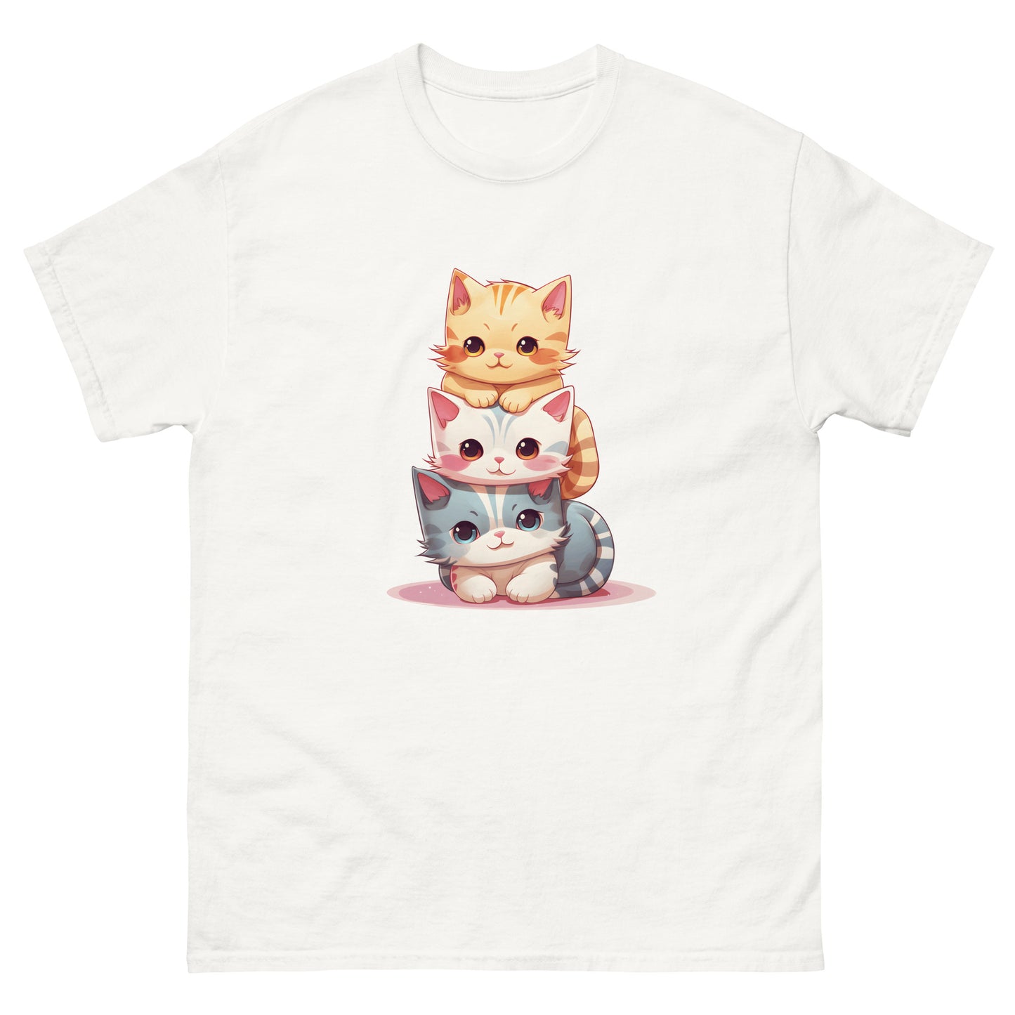 Cute Kawaii Cat Pile Stackable Cats T-Shirt