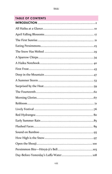 Contents, page 9 of Learn Japanese through Haiku: Masaoka Shiki