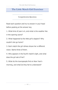 Exercises after every story, page 109 of Learn Japanese with Stories Volume 7: The Little Match Girl