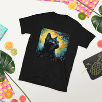 Thumbnail for Impressionist Black Cat Night T-Shirt
