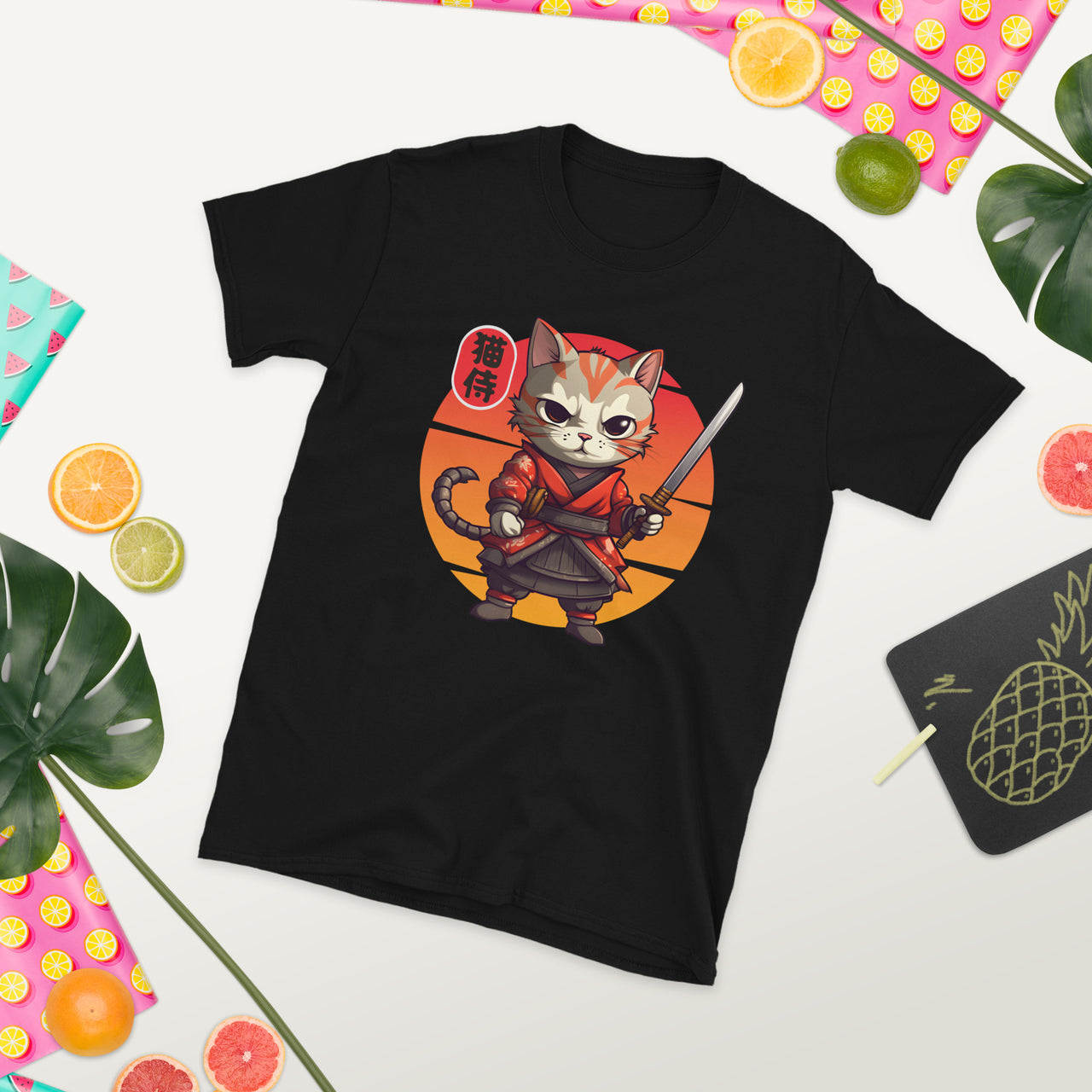 Neko Zamurai - Sunset Samurai Cat T-Shirt