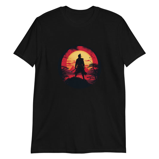 Lone Samurai Stares into the Rising Sun Unisex Japanese-Inspired Shirt
