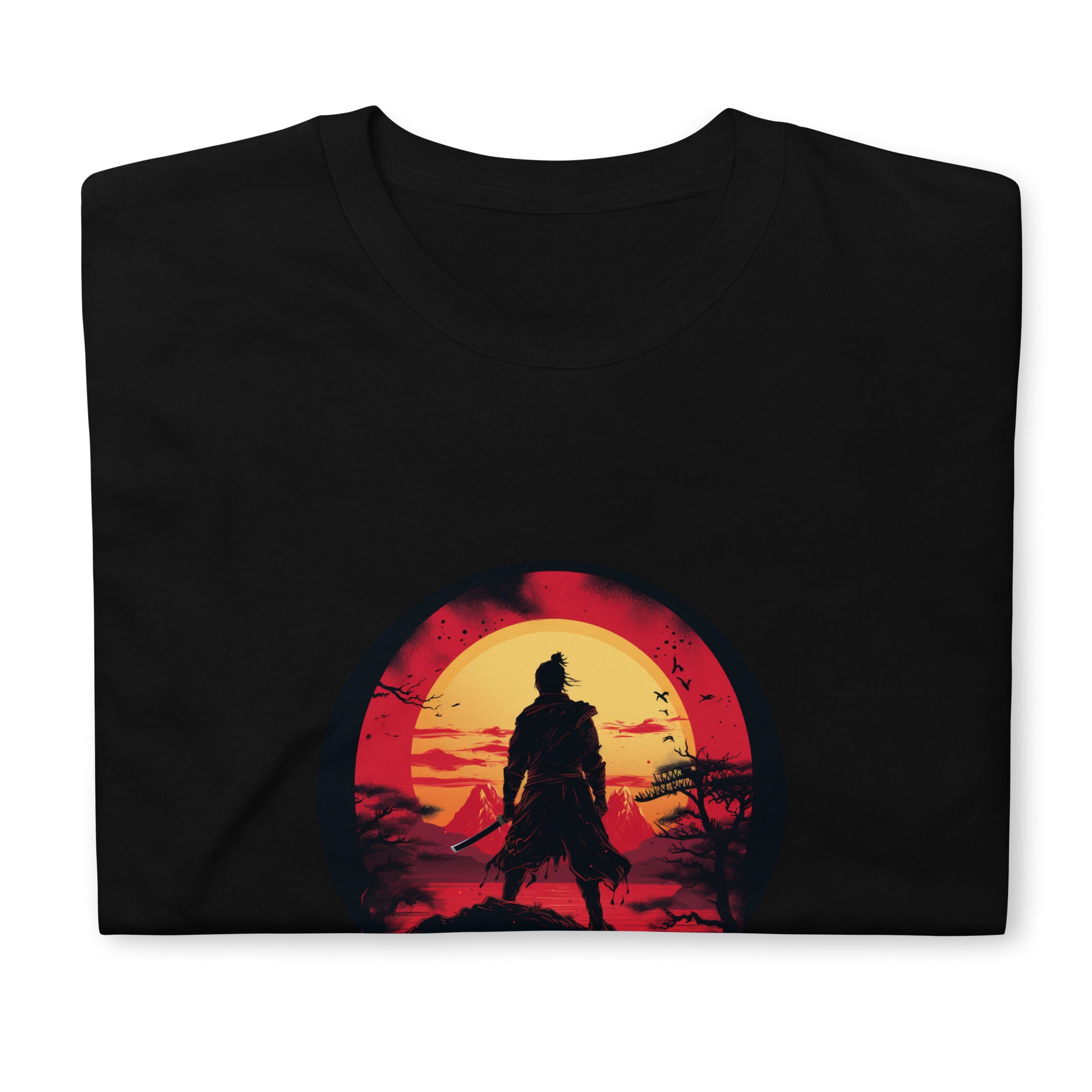 Lone Samurai Stares into the Rising Sun Unisex Japanese-Inspired Shirt