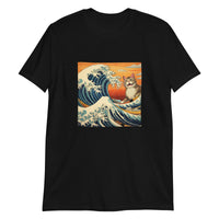 Thumbnail for Meowing Edo Cat Ukiyo-e Surfer T-Shirt