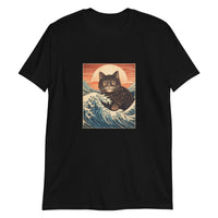 Thumbnail for Ukiyo-e Cat Rides the Wave T-Shirt