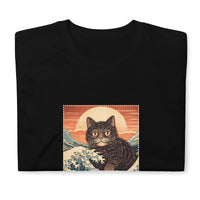 Thumbnail for Ukiyo-e Cat Rides the Wave T-Shirt