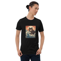 Thumbnail for Ukiyo-e Cat Rides the Wave T-Shirt